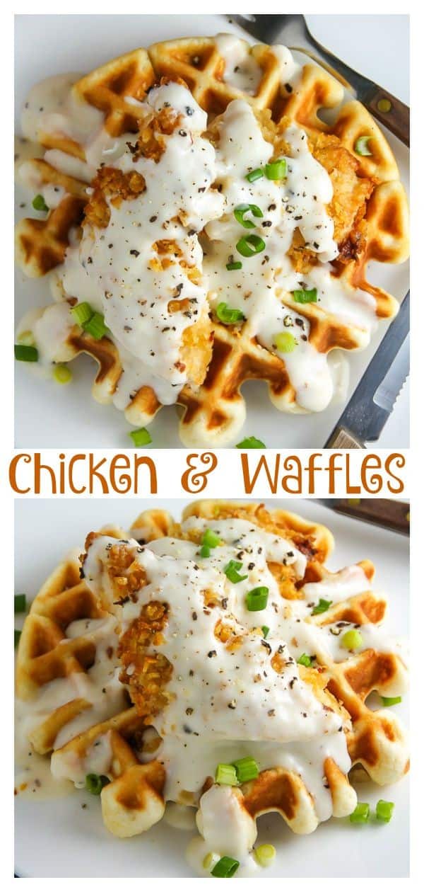 Oven-Fried Chicken With Waffles And White Gravy