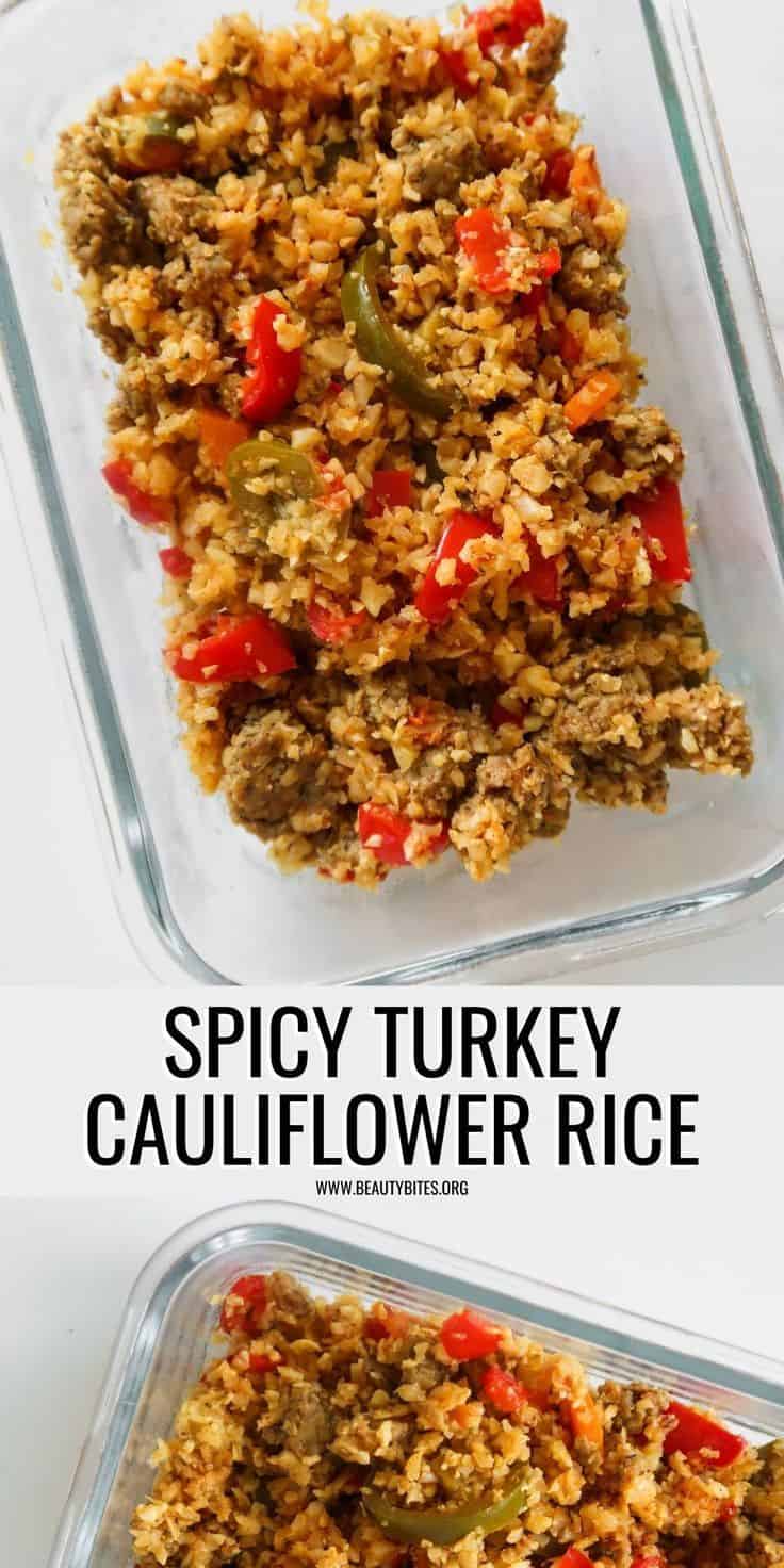 Spicy Cauliflower Rice With Ground Turkey