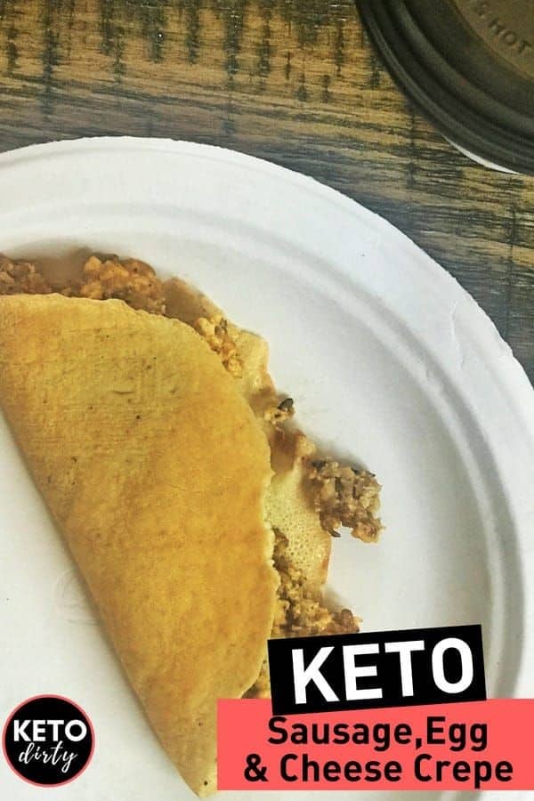 Keto Crêpes With Sausage Egg And Cheese