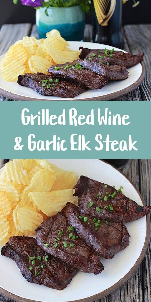 Grilled Red Wine And Garlic Elk Steak