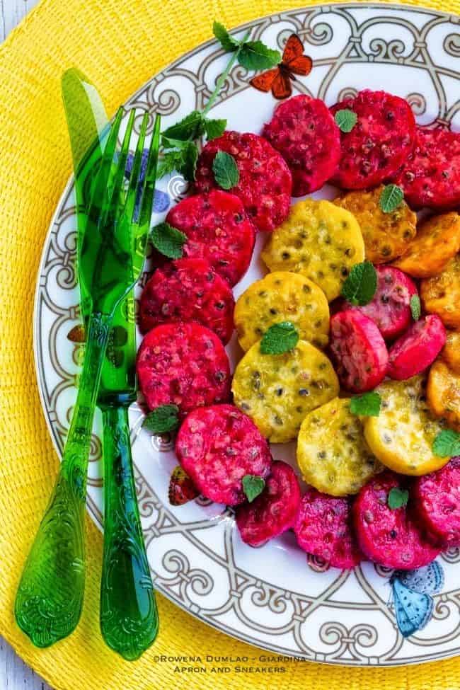 Prickly Pear Salad With Pomegranate Syrup