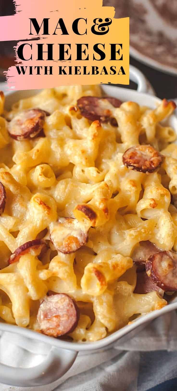 Cheddar And Gruyere Mac & Cheese With Polish Kielbasa