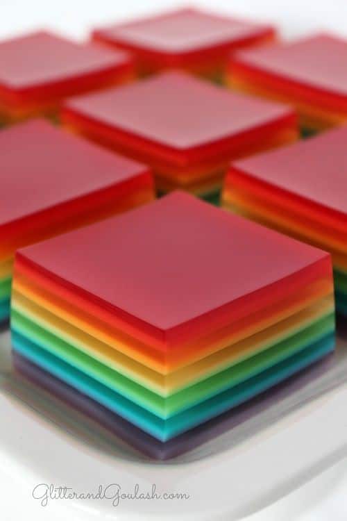 Rainbow Jello Jigglers