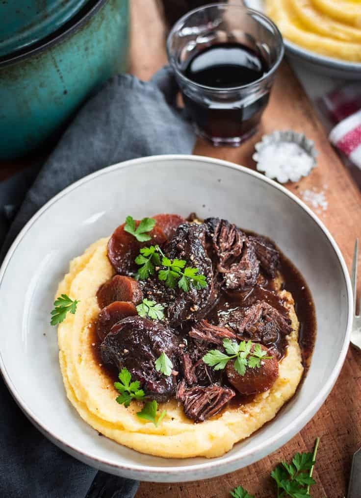 Beef Cheeks With Parmesan Polenta