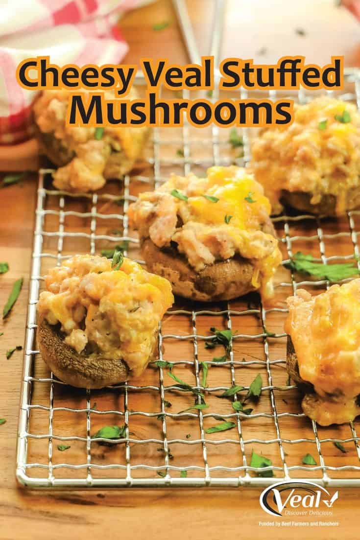 Cheesy Veal Stuffed Mushrooms