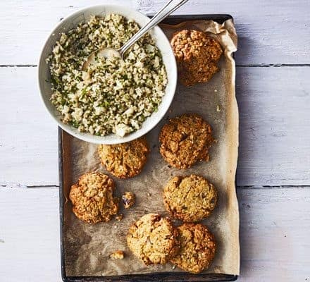 Baked falafel & cauliflower tabbouleh