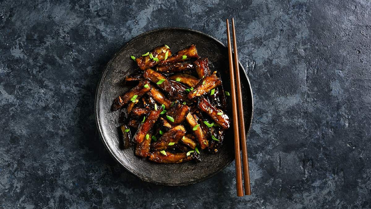 Japanese Eggplant, Shitake Mushroom & Bok Choy Stir Fry