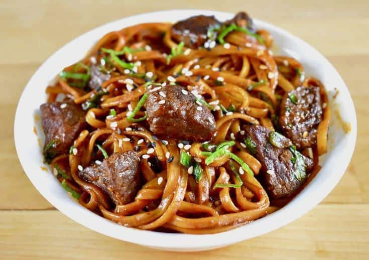 Elk Steak Gochujang Noodles