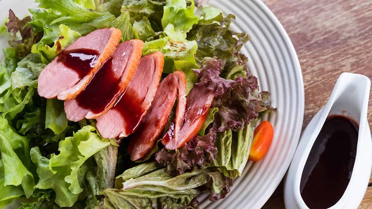 Smoked Duck, Walnut And Grilled Pear Salad