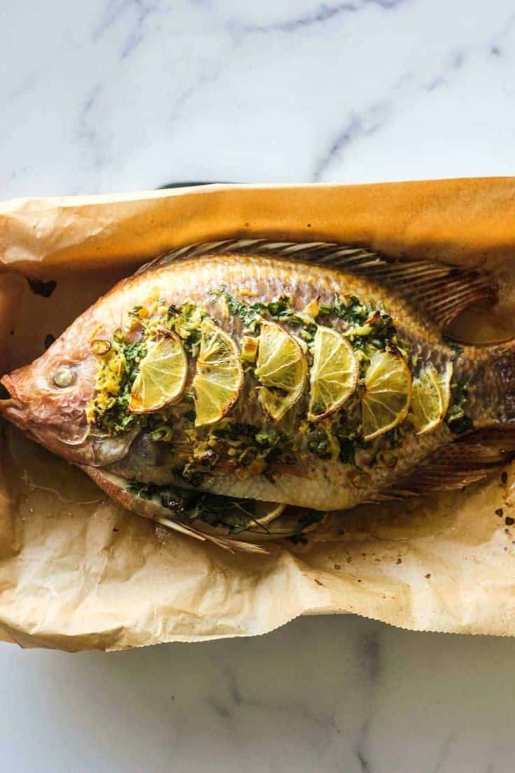 Oven Baked Whole Red Tilapia