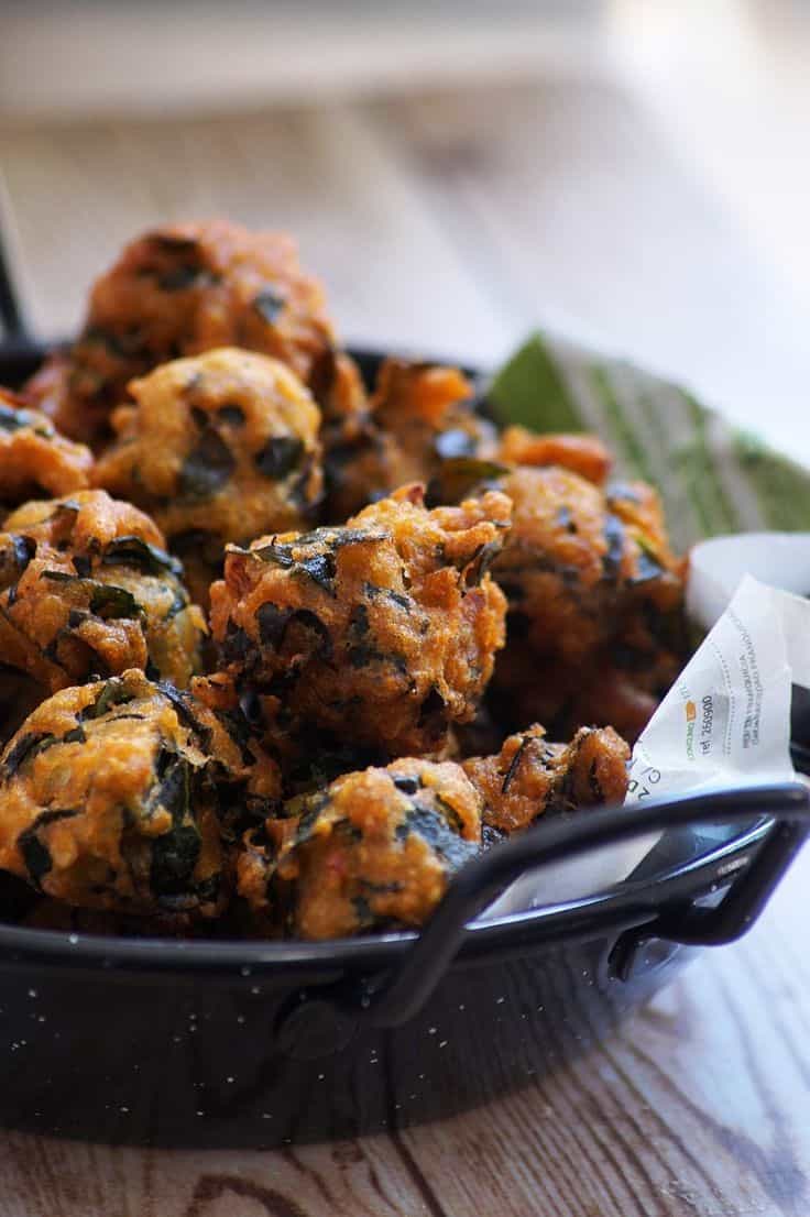 Malabar Spinach Lentil Fritters