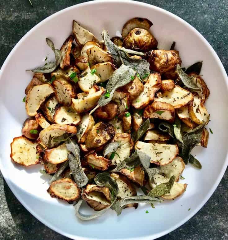 Roasted Sunchokes (Jerusalem Artichokes) With Sage And Rosemary