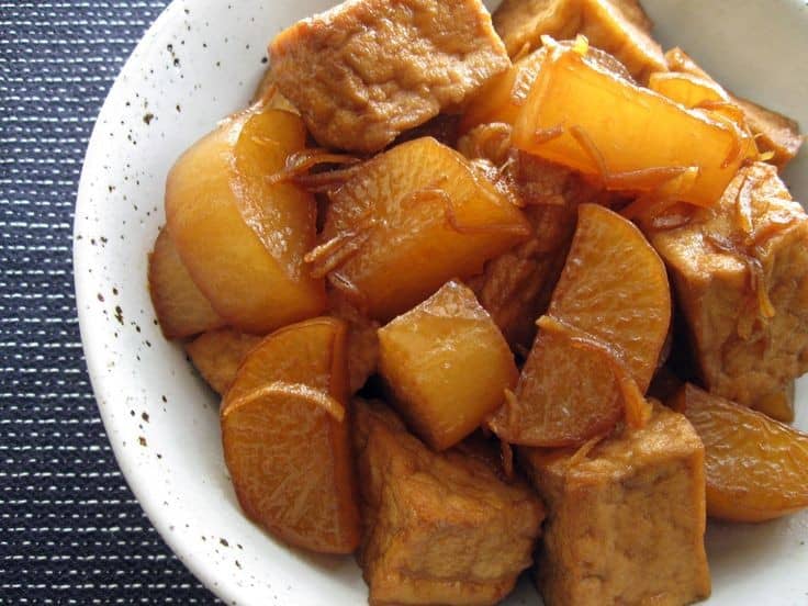 Simmered Daikon & Fried Tofu