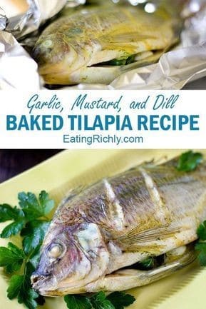 Garlic, Mustard, And Dill Baked Tilapia