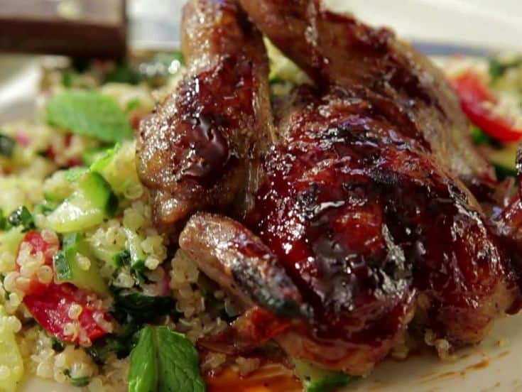 Grilled Quail With Pomegranate-Orange BBQ Sauce