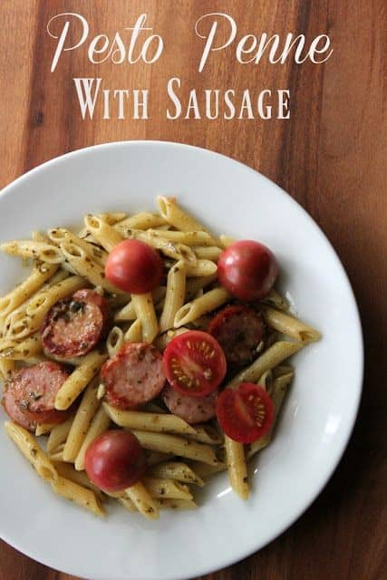 Pesto Penne With Polska Kielbasa