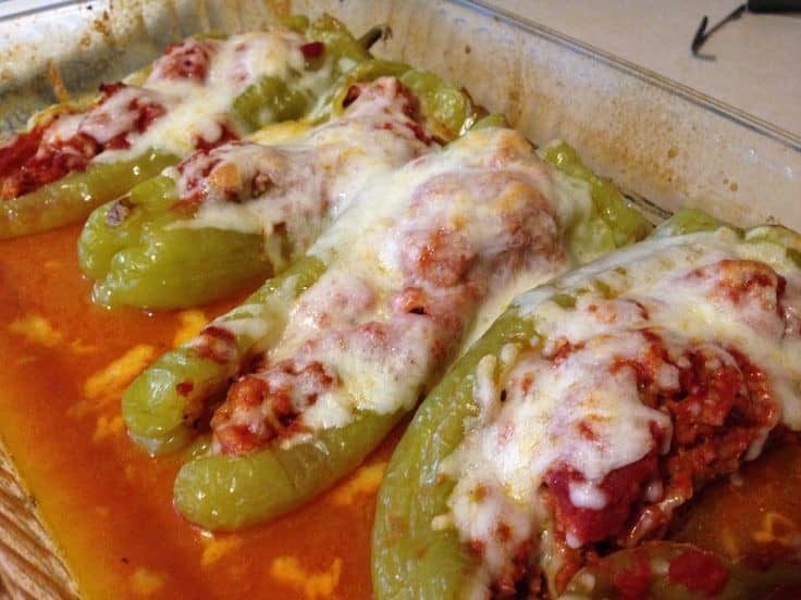 Sausage Stuffed Cubanelle Peppers