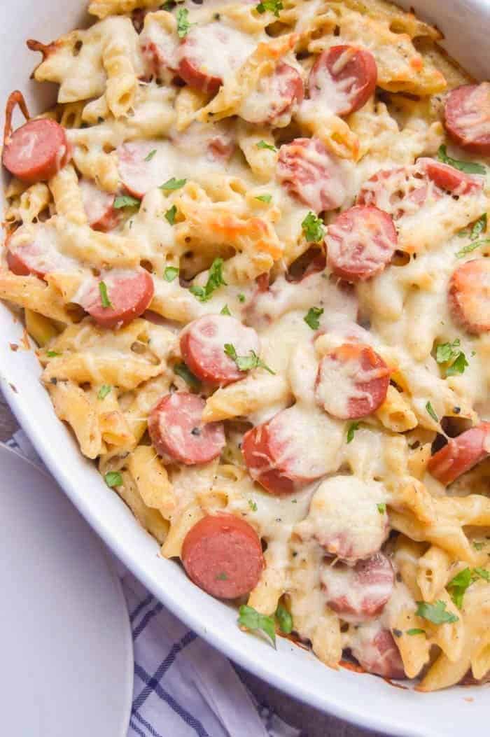 Kielbasa Alfredo Bake