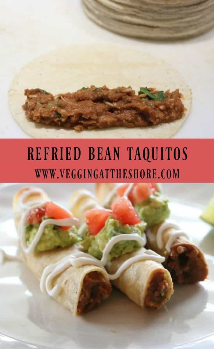 Vegetarian Refried Bean Taquitos