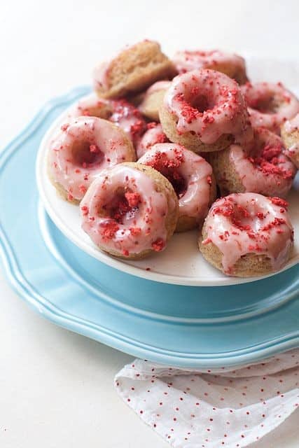 Strawberry Buttermilk Mini Donuts