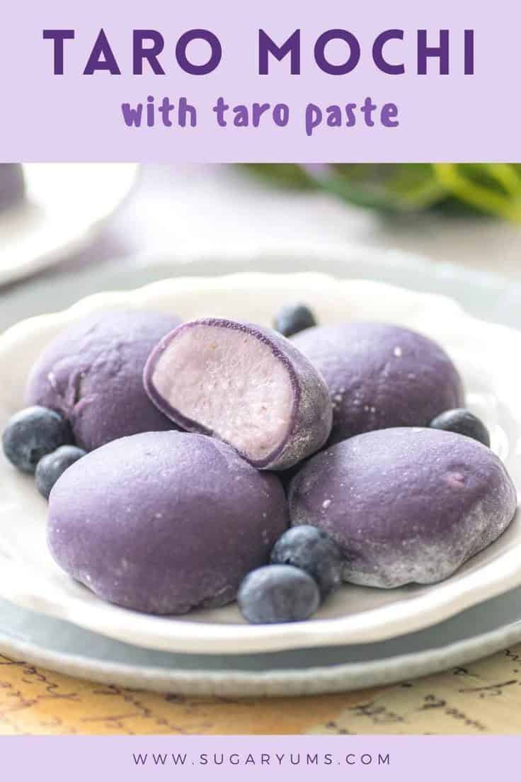 Taro Mochi With Homemade Taro Paste