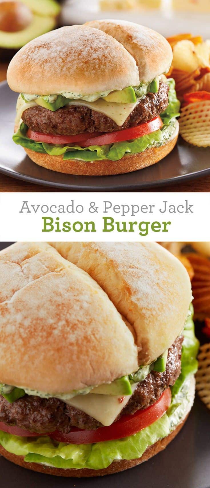 Avocado & Pepper Jack Bison Burger