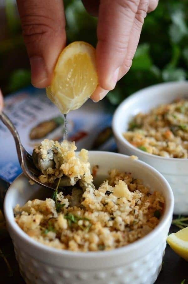 Parmesan Crusted Baked Oysters