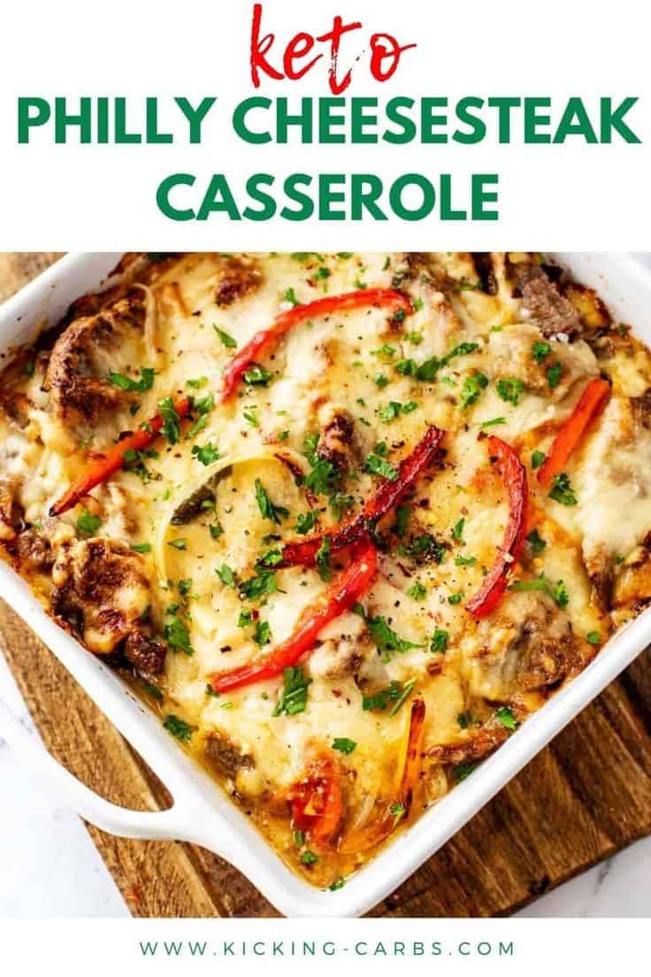 Keto Philly Cheesesteak Casserole