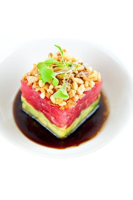 Ahi Tuna Tartare With Avocado, Crispy Shallots & Soy-Sesame Dressing