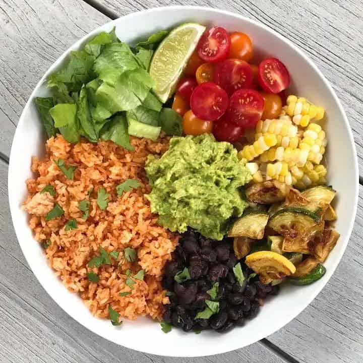 Veggie Burrito Bowl with Mexican Rice