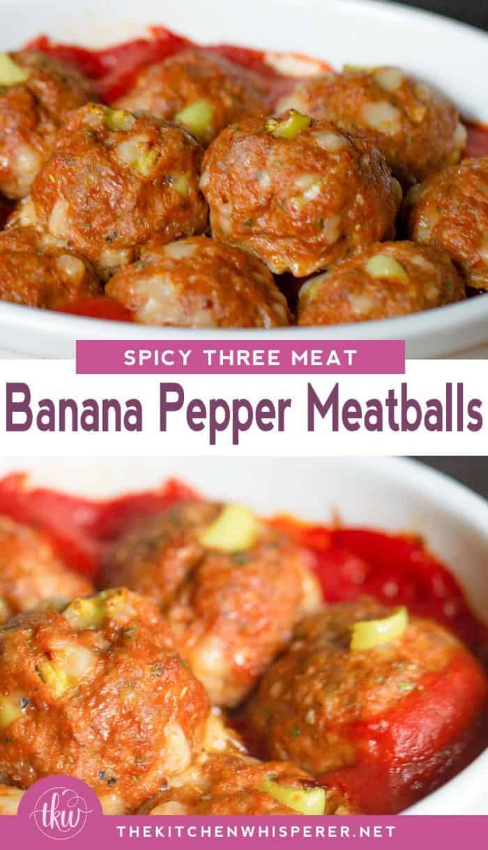 Spicy Three Meat Banana Pepper Meatballs