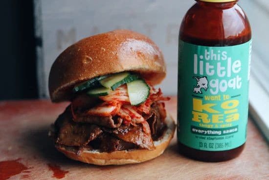 Shaved Beef Sandwich With Kimchi And Cucumber