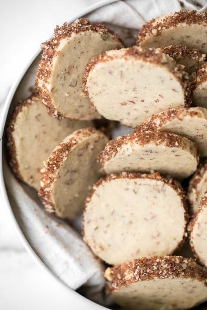 Slice and Bake Pecan Shortbread Cookies