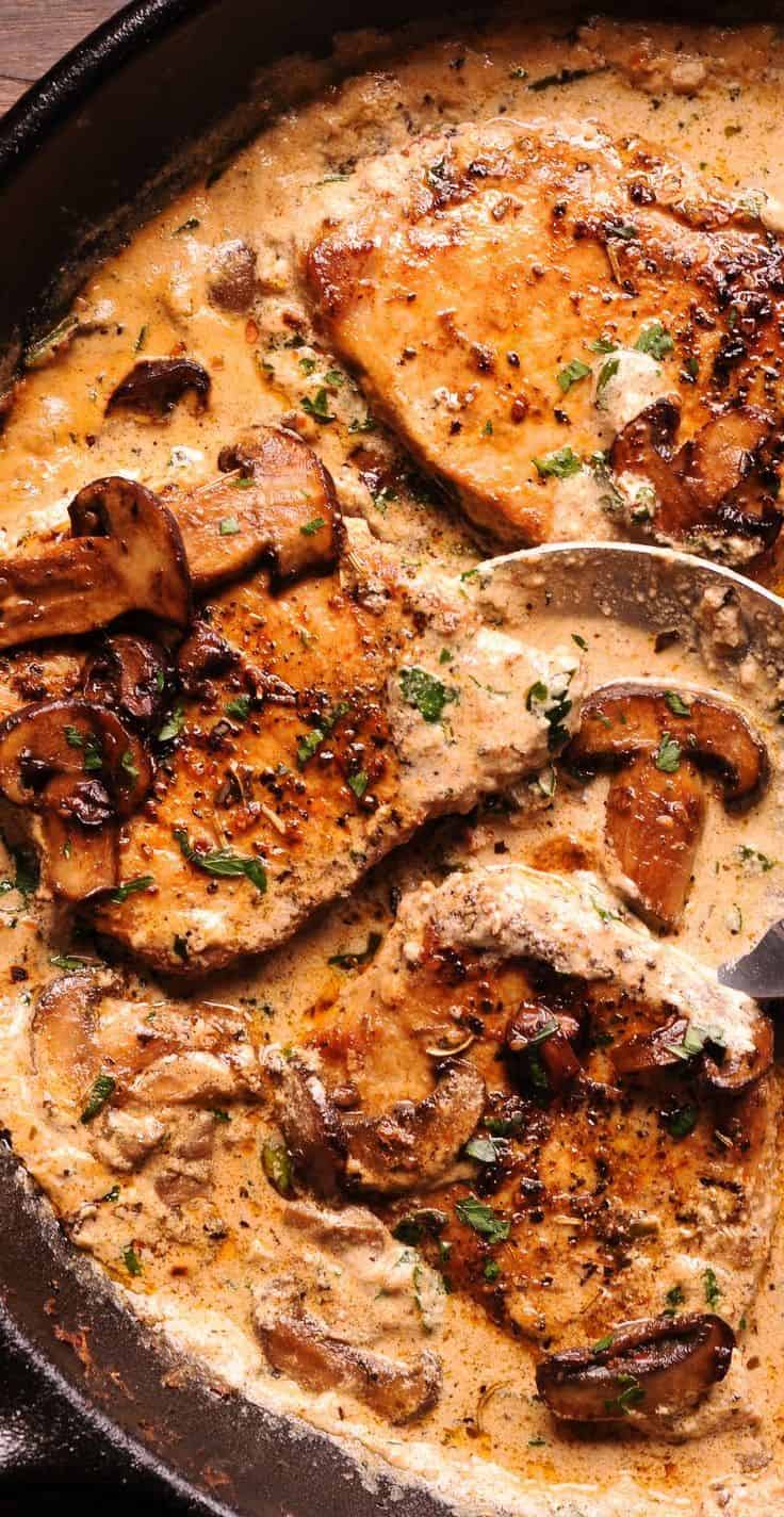 Garlic Mushroom Pork Chops