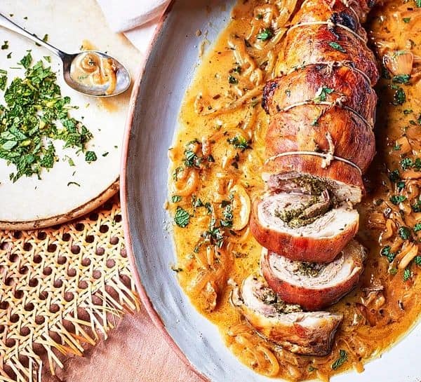 Herb-Stuffed Rolled Lamb Breast