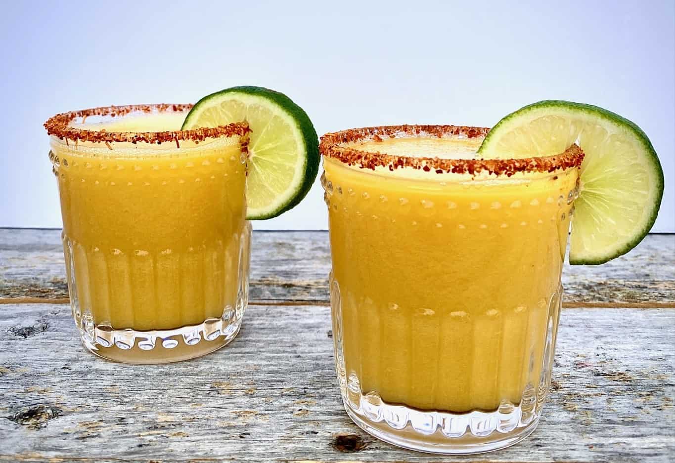 Spicy Mango Margaritas with Chili Lime