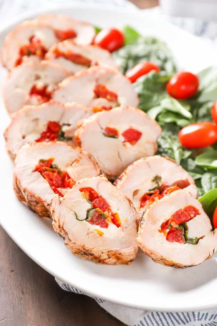 Grilled Caprese Stuffed Turkey Tenderloin