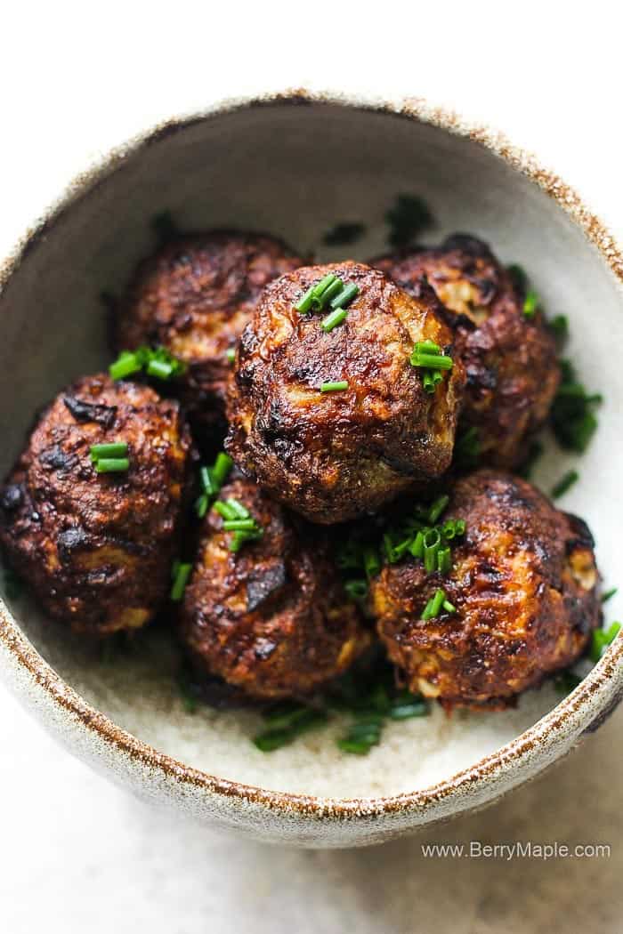 Air fryer frozen beef meatballs