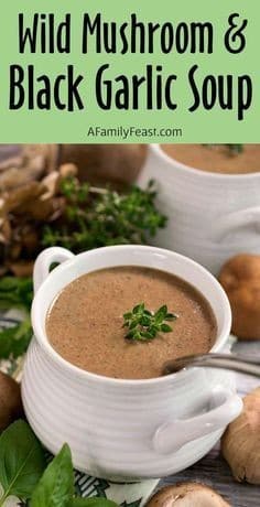 Wild Mushroom And Black Garlic Soup