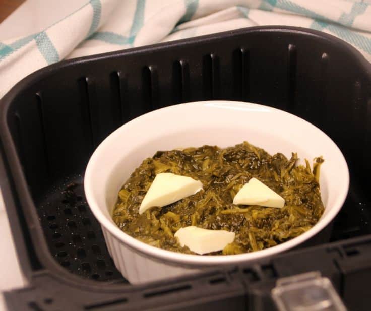 Air Fryer Canned Spinach