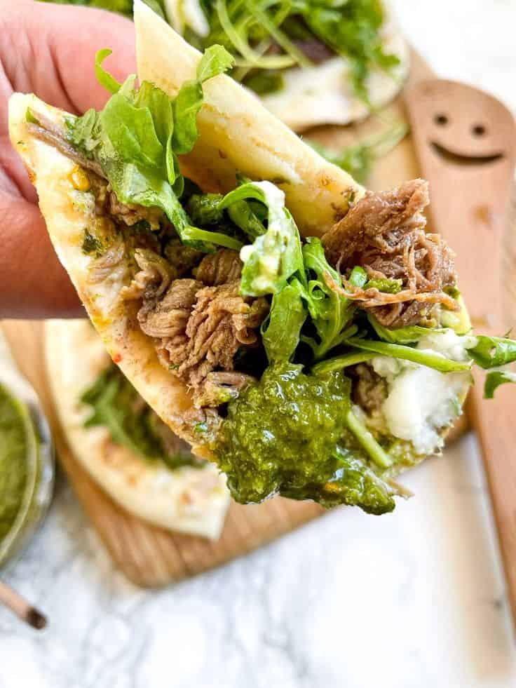 Chimichurri Steak Flatbread Sandwich