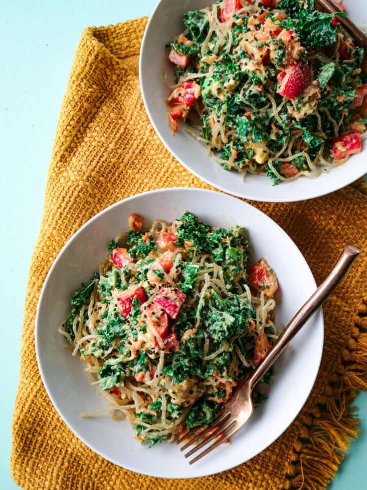 Raw Kale And Kelp Noodle Salad