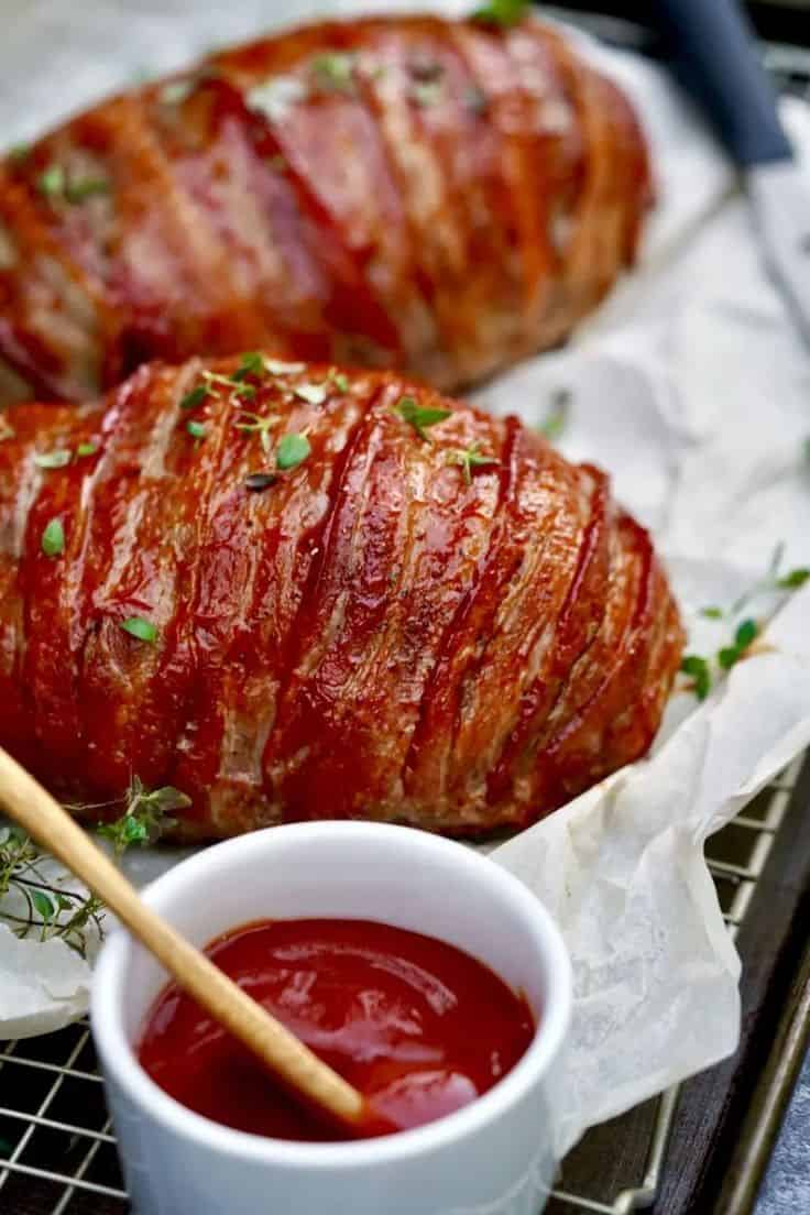 Bacon Wrapped Bison Meatloaf