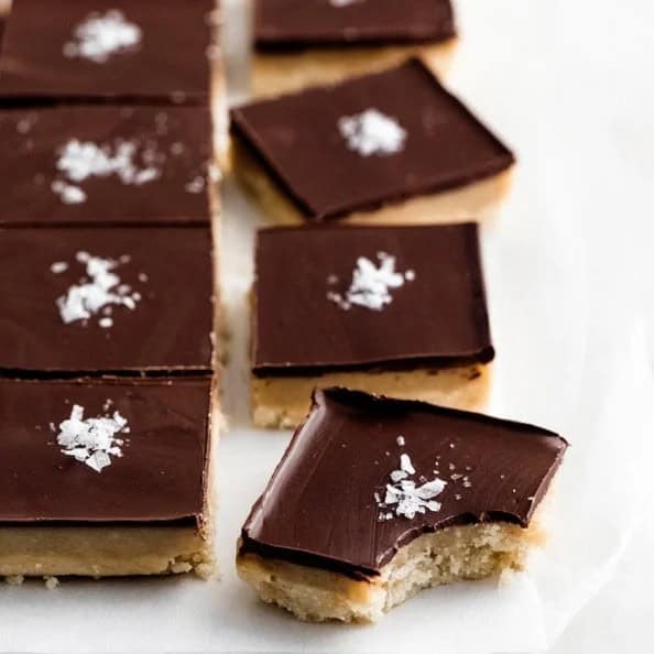 Salted Tahini Caramel Millionaire Bars