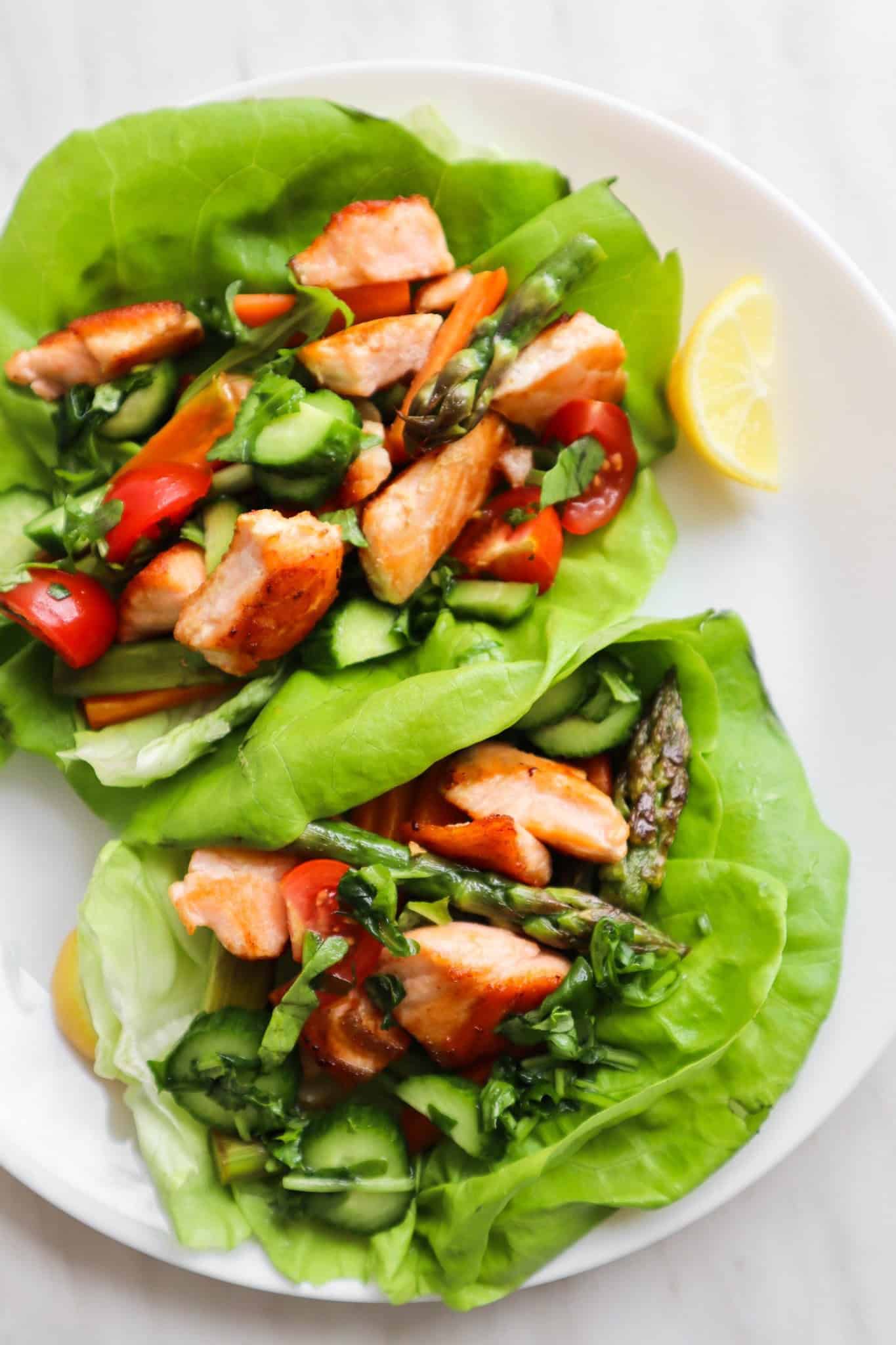 Clean Eating Salmon Lettuce Wraps