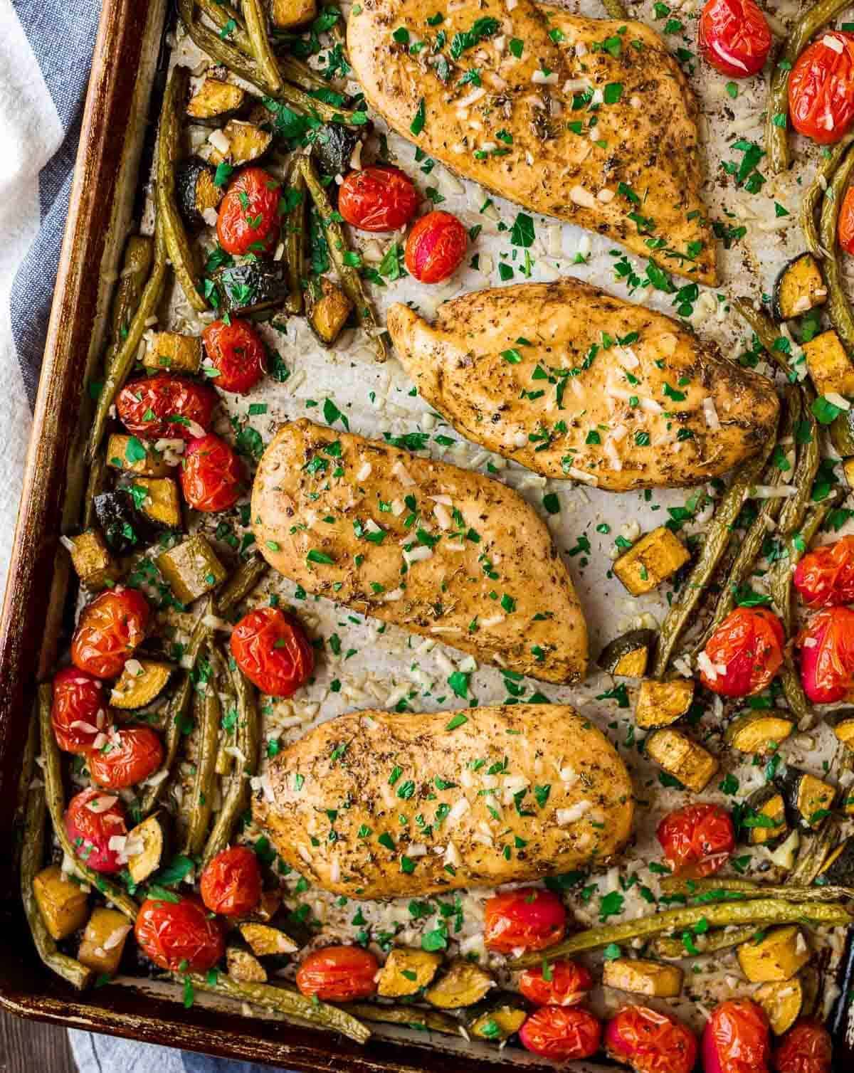 Sheet Pan Italian Chicken with Potatoes and Peppers