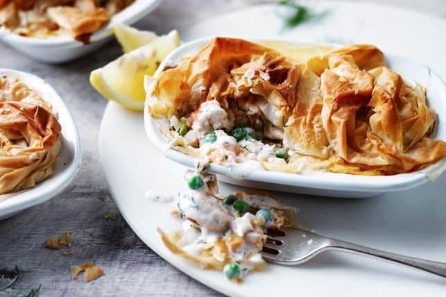 Quick filo fish pie