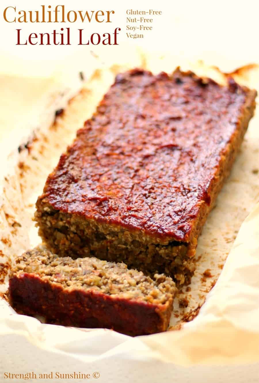 Vegan Cauliflower Lentil Loaf