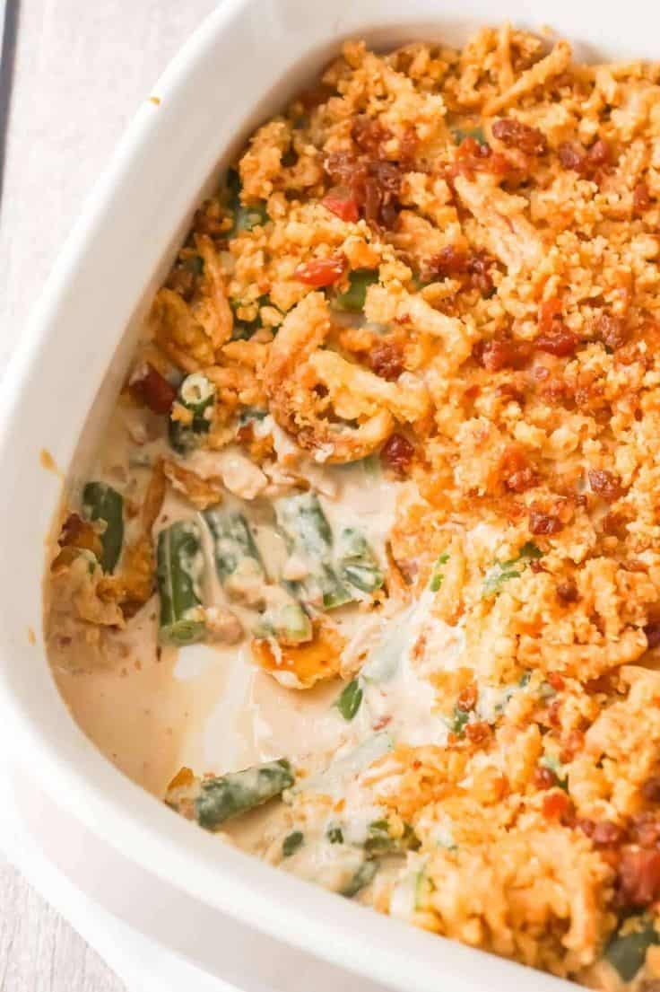 Cream Cheese & Bacon Green Bean Casserole