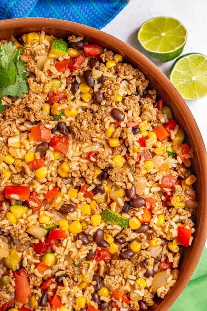 Turkey Taco Rice Skillet